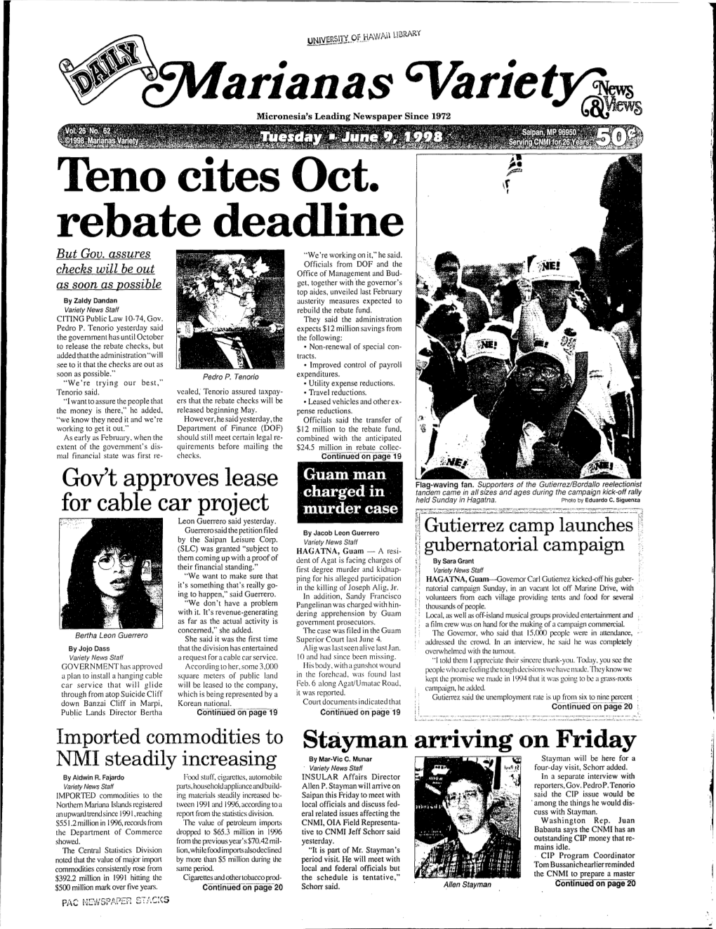 Arianas %Riet Yr;~ Micronesia's Leading Newspaper Since 1972 ~ F\VS Teno Cites Oct