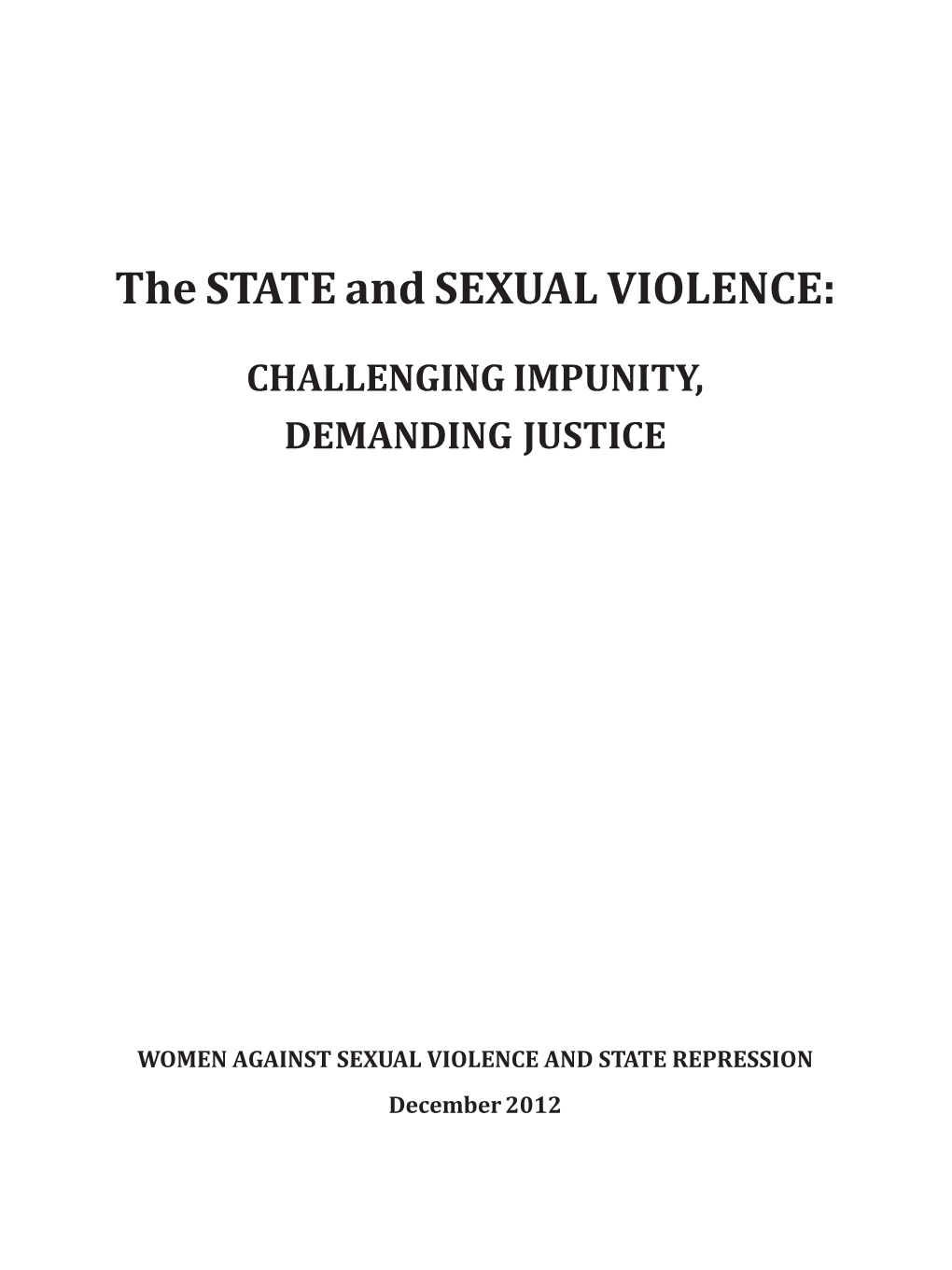 The STATE and SEXUAL VIOLENCE