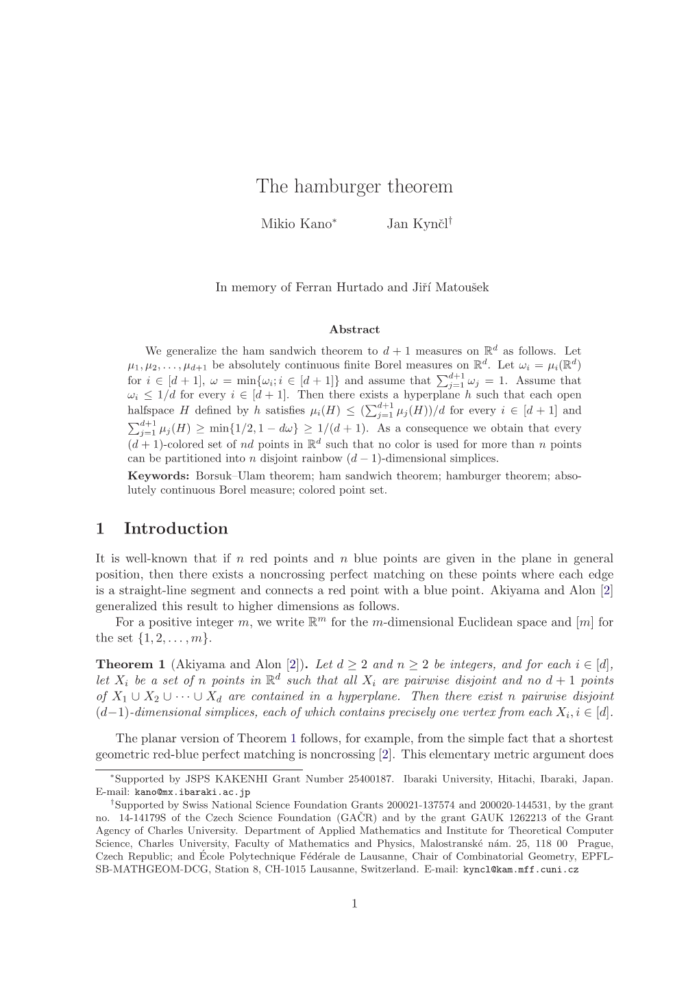 The Hamburger Theorem