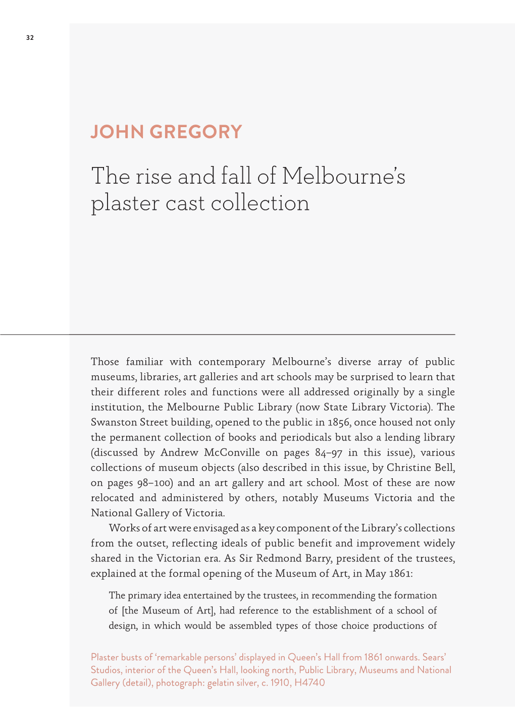 The Rise and Fall of Melbourne's Plaster Cast Collection