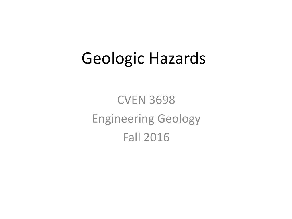 Geologic Hazards