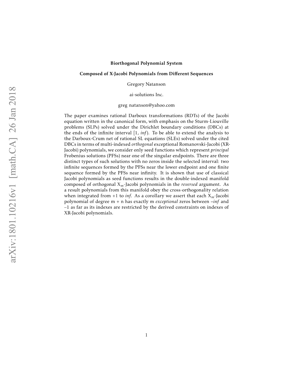 Arxiv:1801.10216V1 [Math.CA]