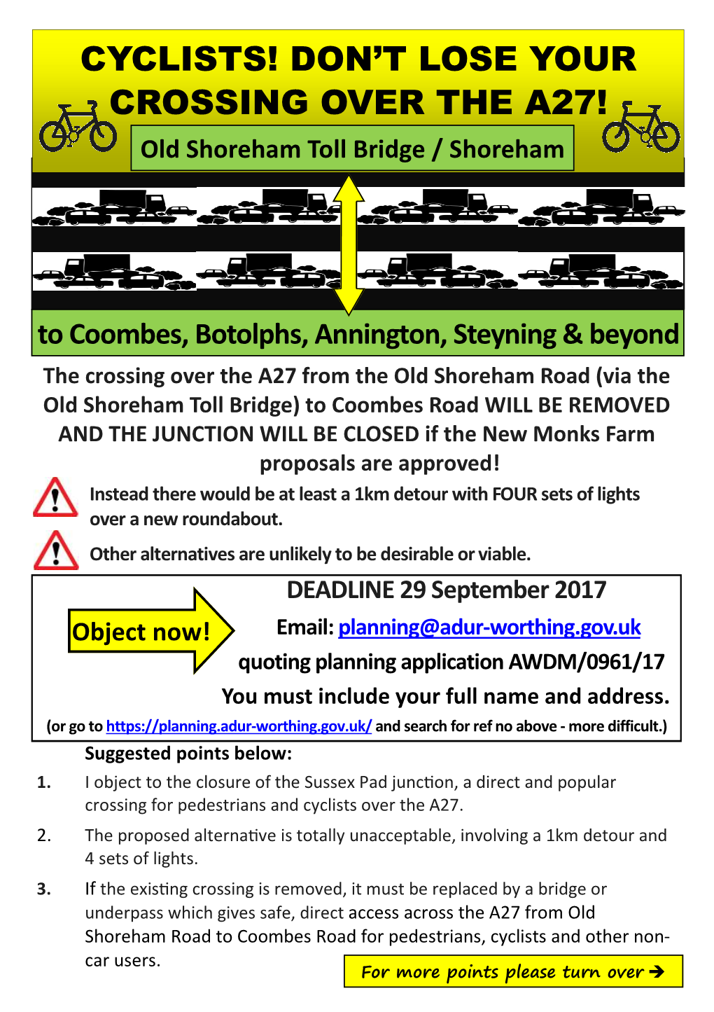 CYCLISTS! DON’T LOSE YOUR CROSSING OVER the A27! Old Shoreham Toll Bridge / Shoreham
