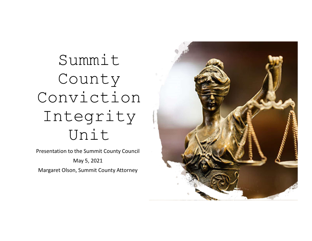 Summit County Conviction Integrity Unit