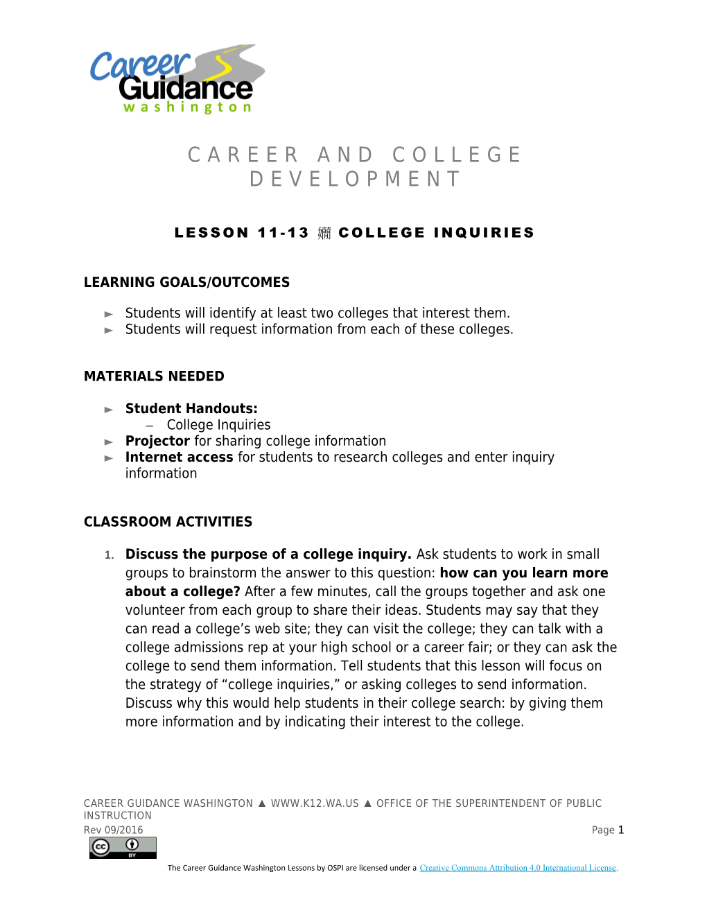 Career Guidance WA Grades 6-8 College Bound Scholarship s6