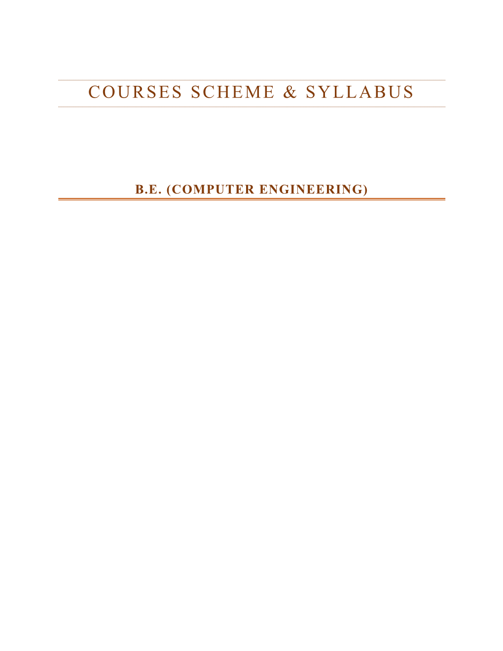 Courses Scheme & Syllabus