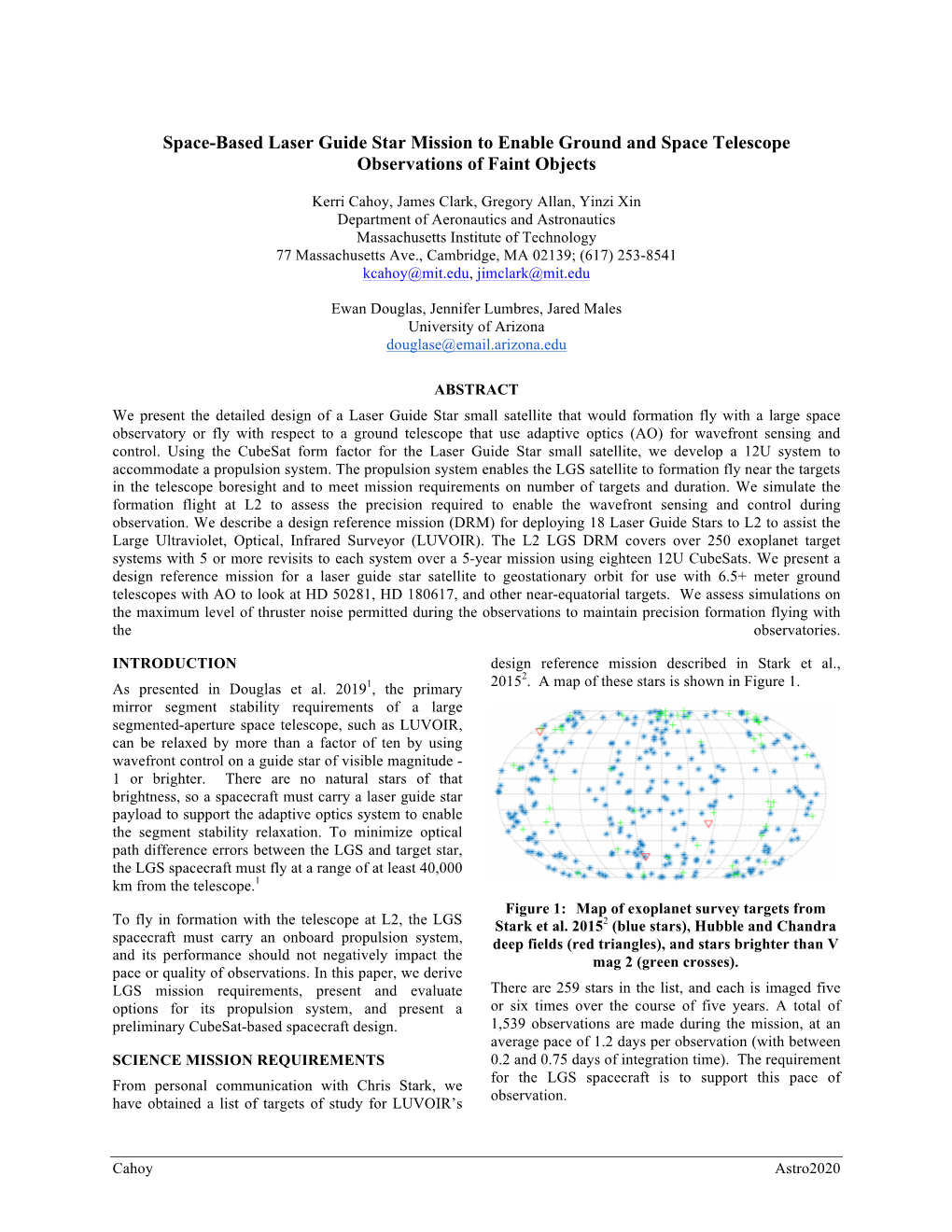 Space-Based Laser Guide Star Mission to Enable Ground and Space Telescope Observations of Faint Objects