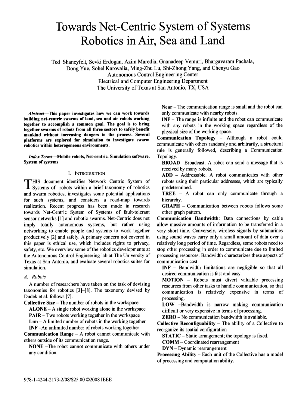 Towards Net-Centric System of Systems Robotics in Air, Sea And