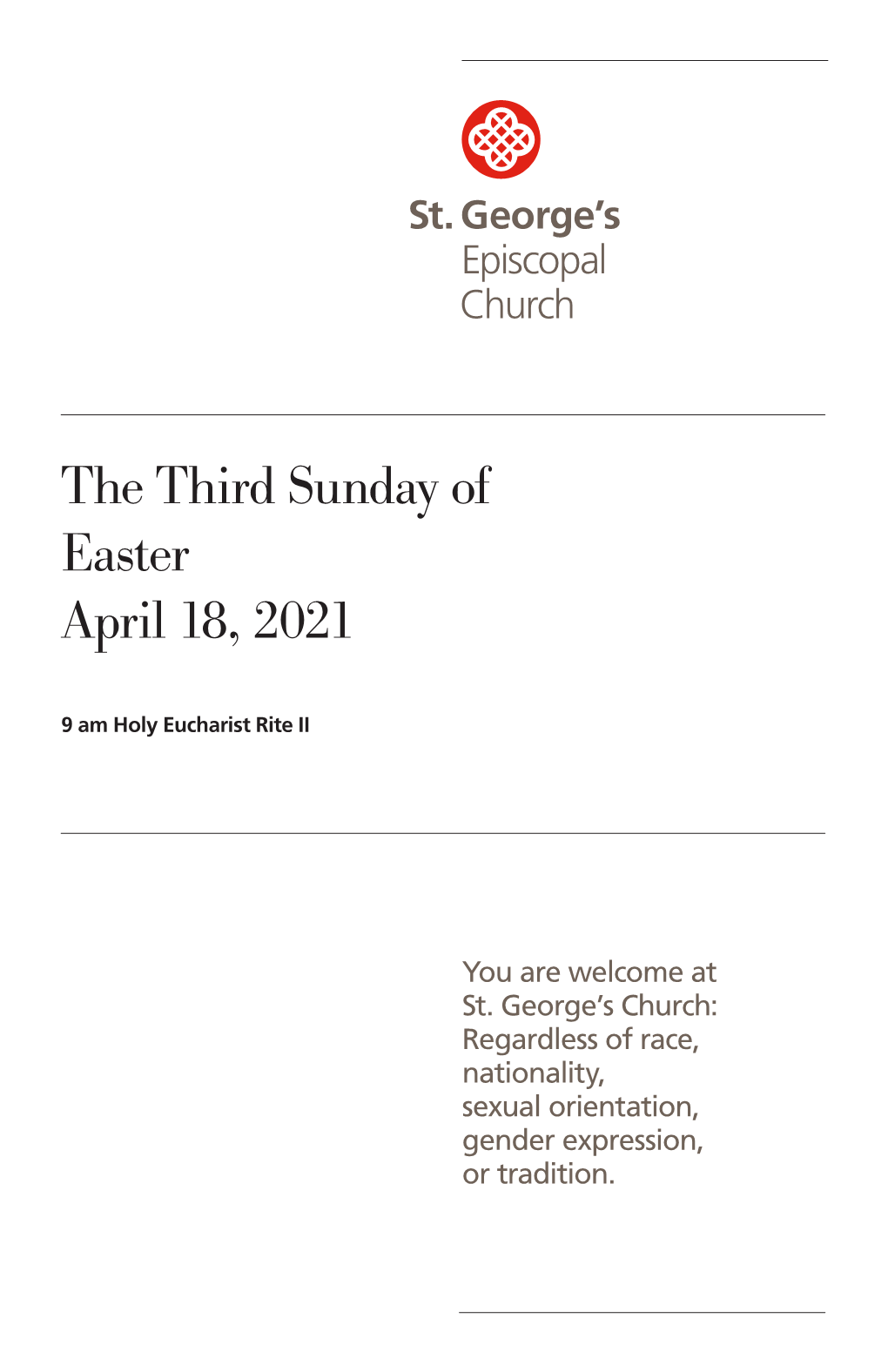 The Third Sunday of Easter April 18, 2021