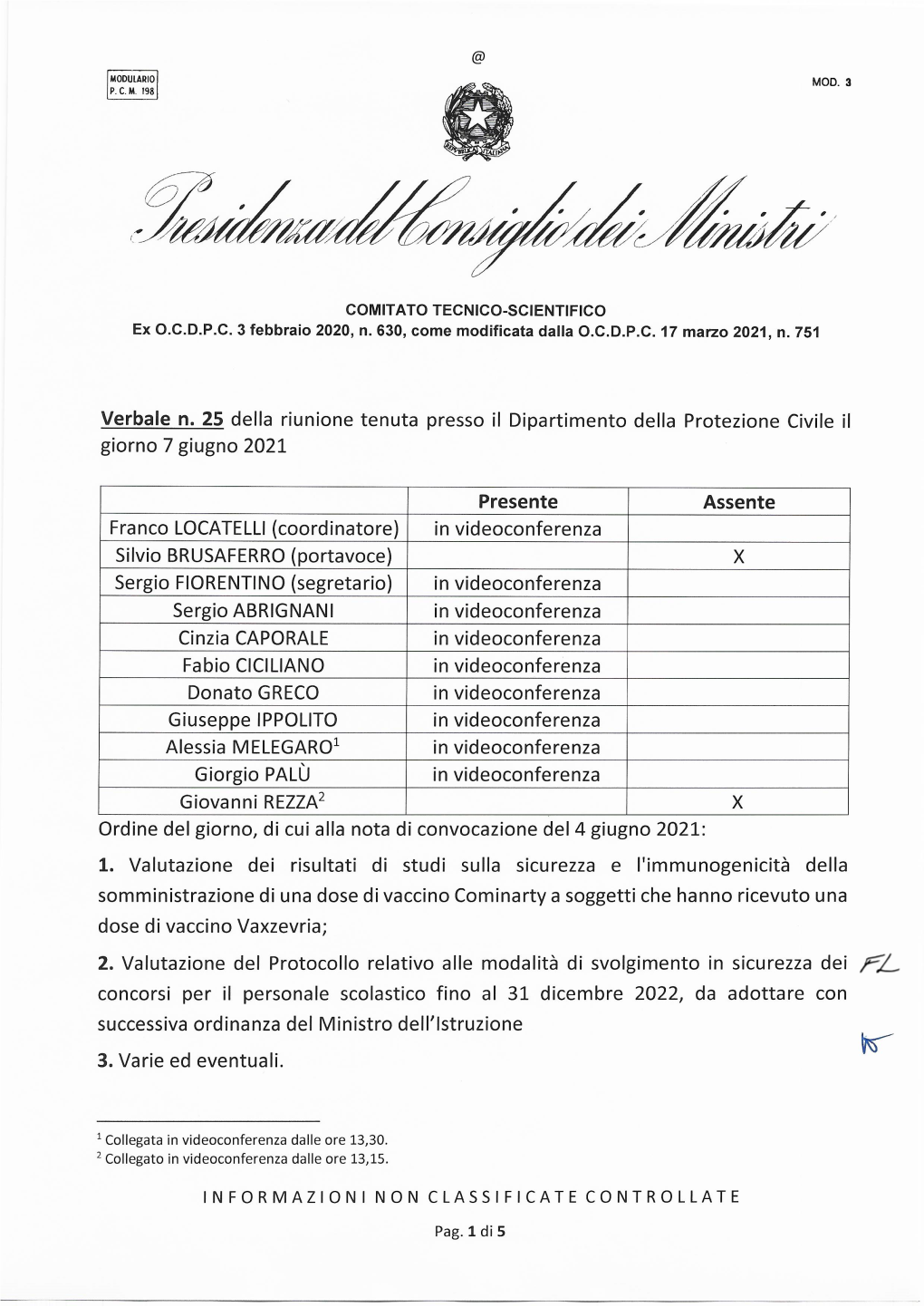 Verbale N. 25 Del 7 Giugno 2021