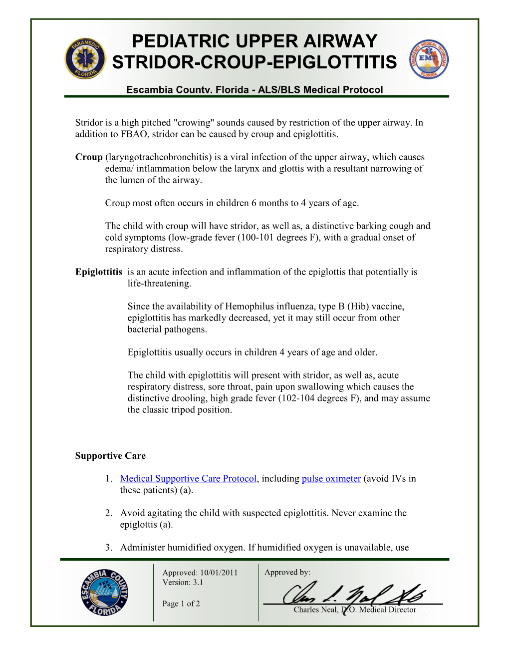 Pediatric Upper Airway Stridor-Croup-Epiglottitis