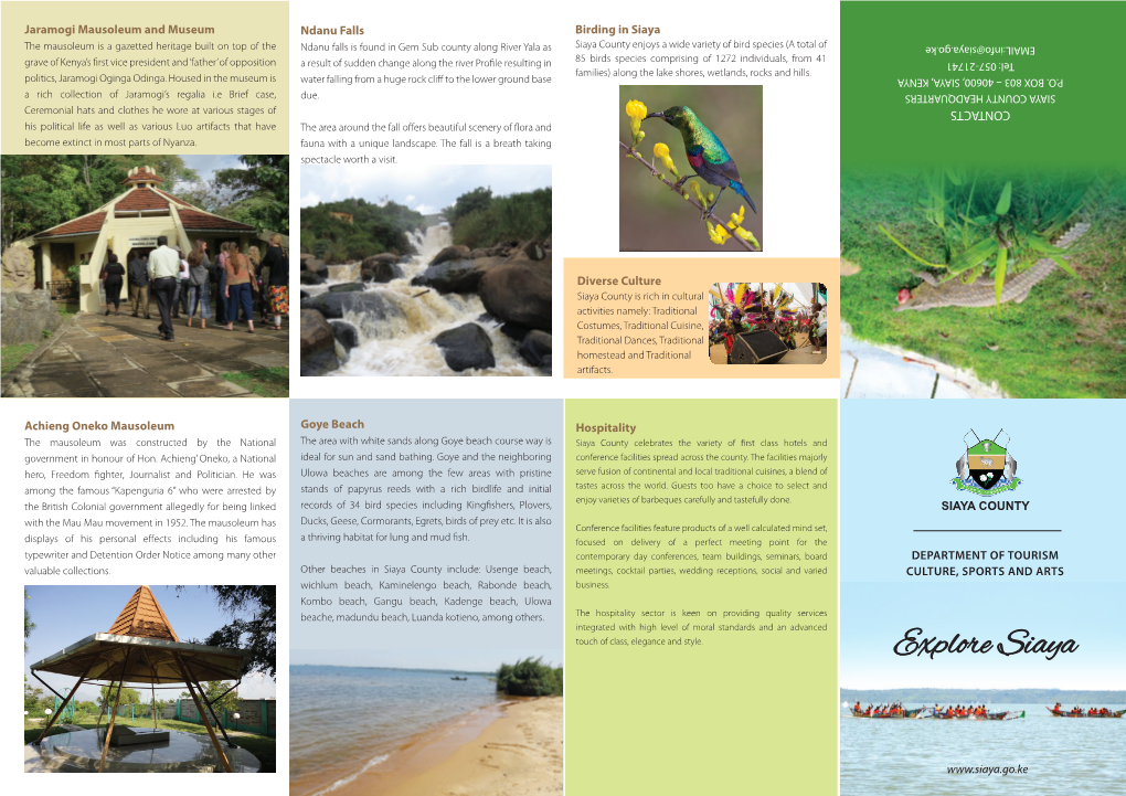 Siaya – Tourism,Culture Sports & Arts Brochure