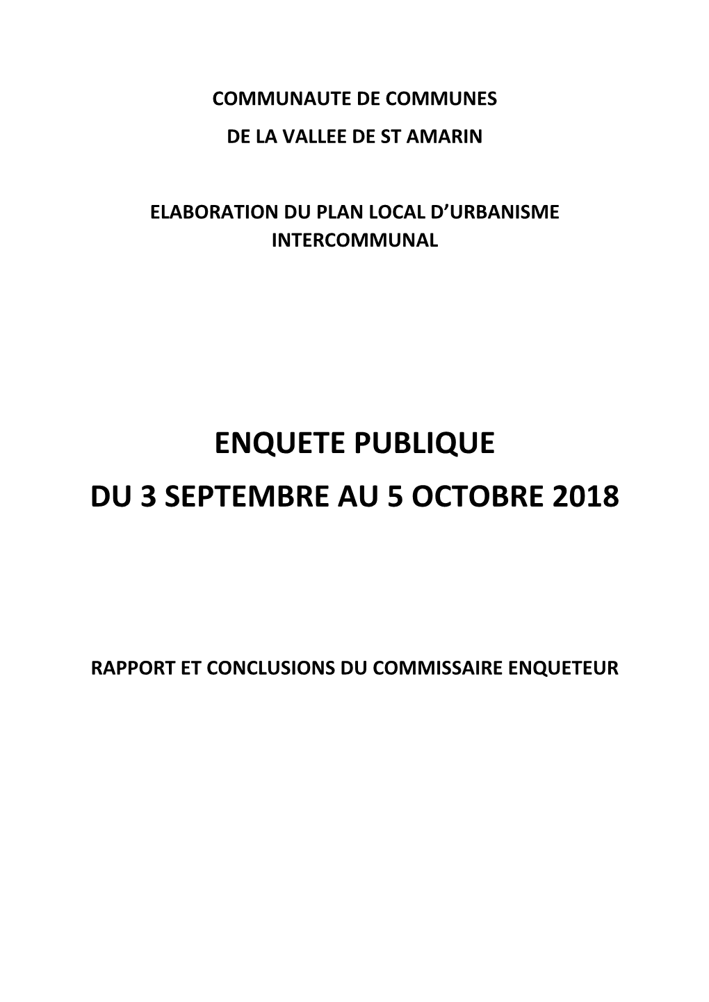 Rapport D'enquête Publique