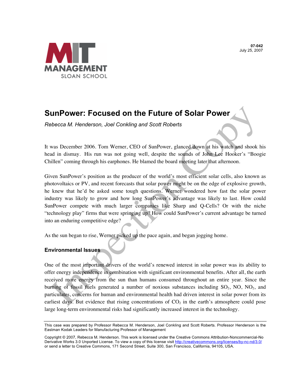 Sunpower: Focused on the Future of Solar Power Rebecca M