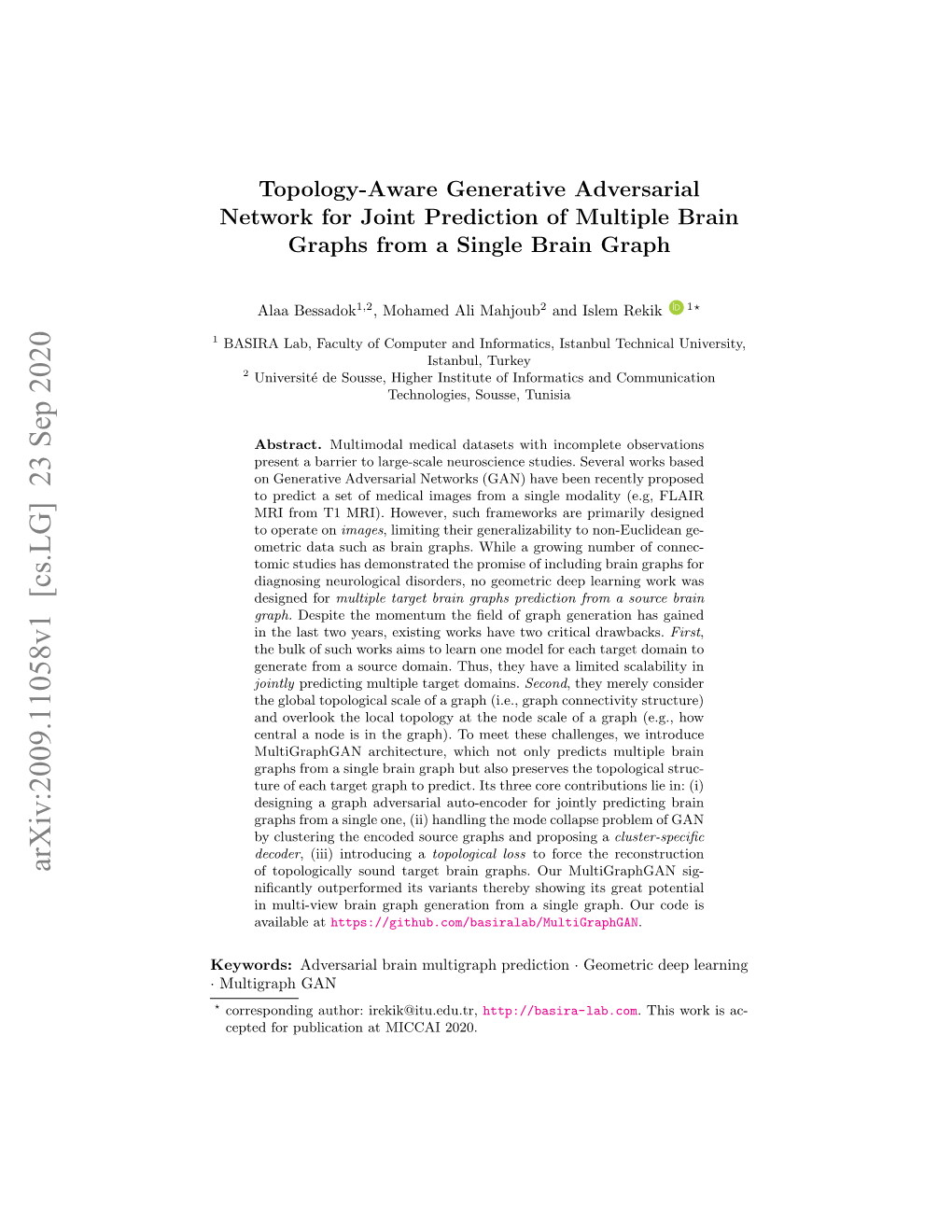 Topology-Aware Generative Adversarial Network for Joint Prediction of Multiple Brain Graphs from a Single Brain Graph