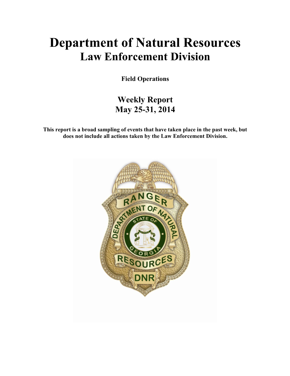 Department of Natural Resources Law Enforcement Division