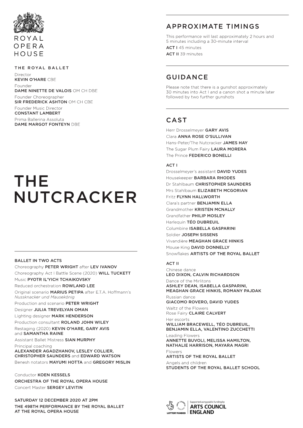 The Nutcracker JAMES HAY the Sugar Plum Fairy LAURA MORERA the Prince FEDERICO BONELLI