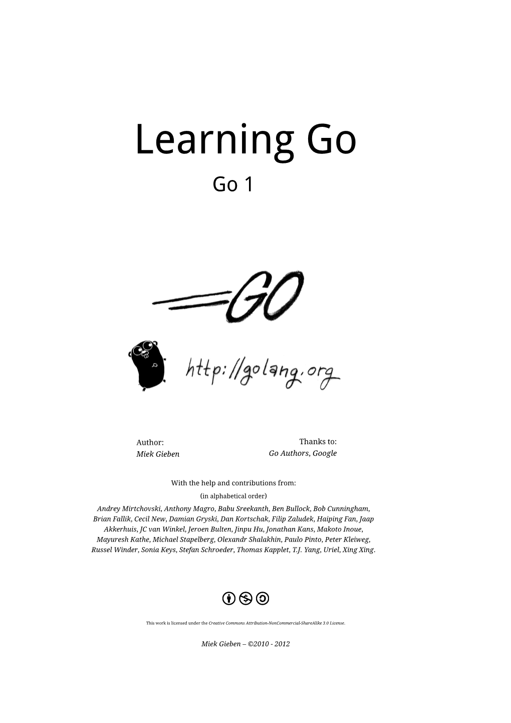 Learning Go Go 1