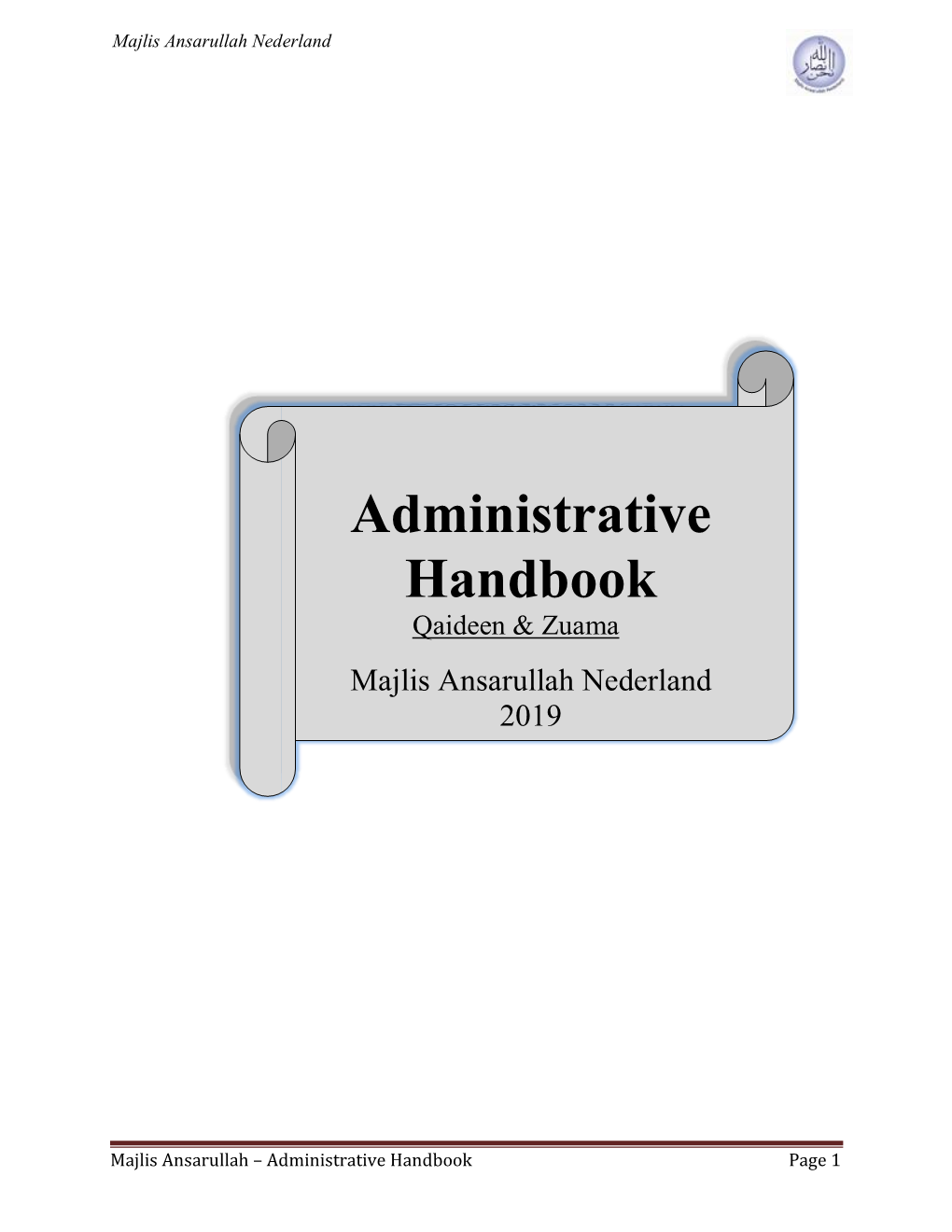 Administrative Handbook Page 1