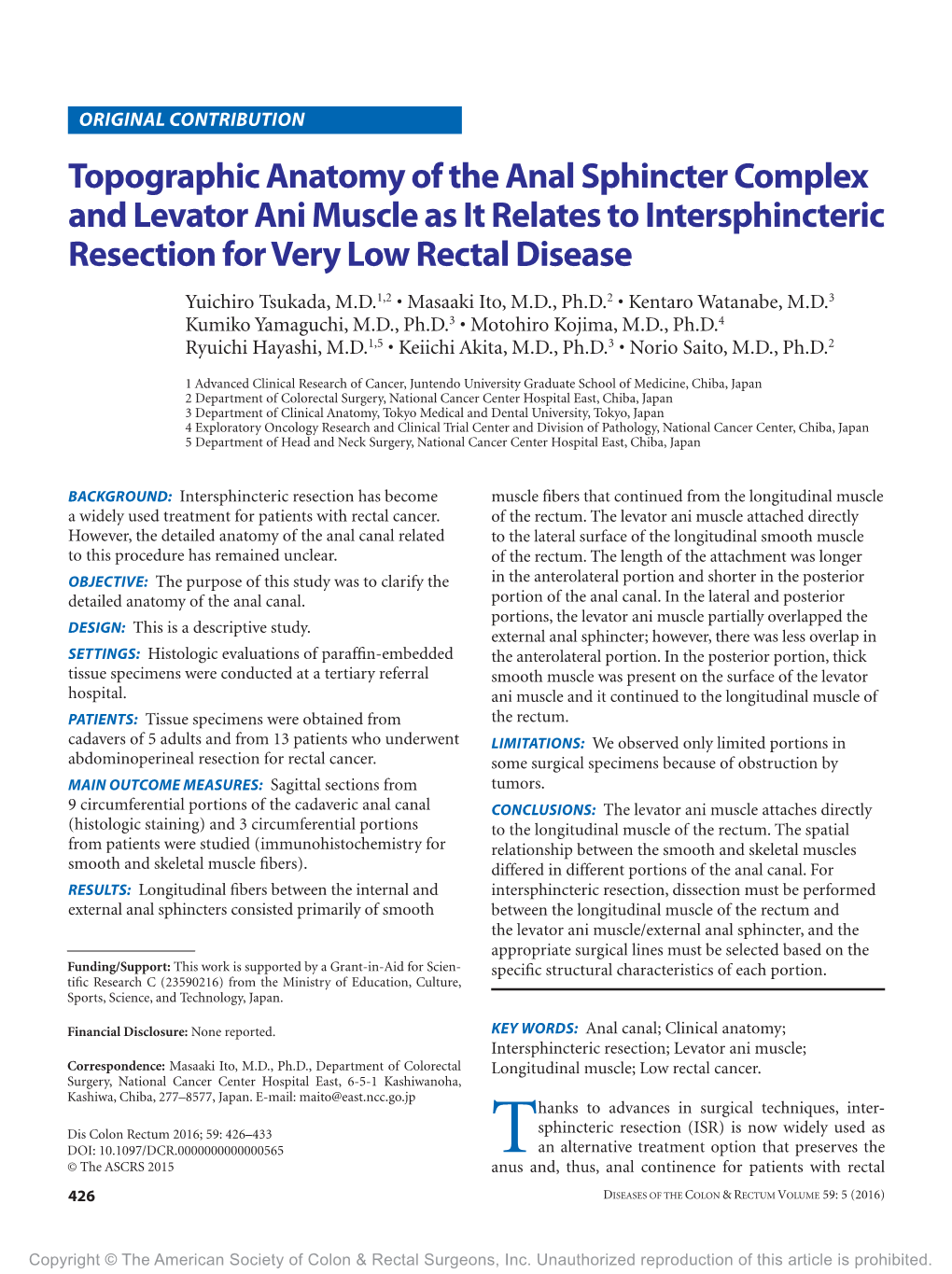 Topographic Anatomy of the Anal Sphincter Complex and Levator Ani