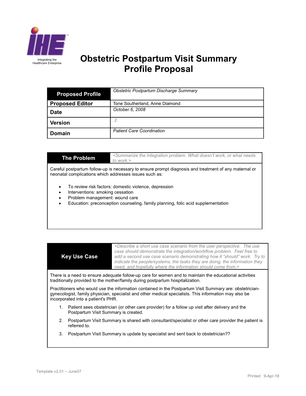 Brief Profile Proposal Page 2