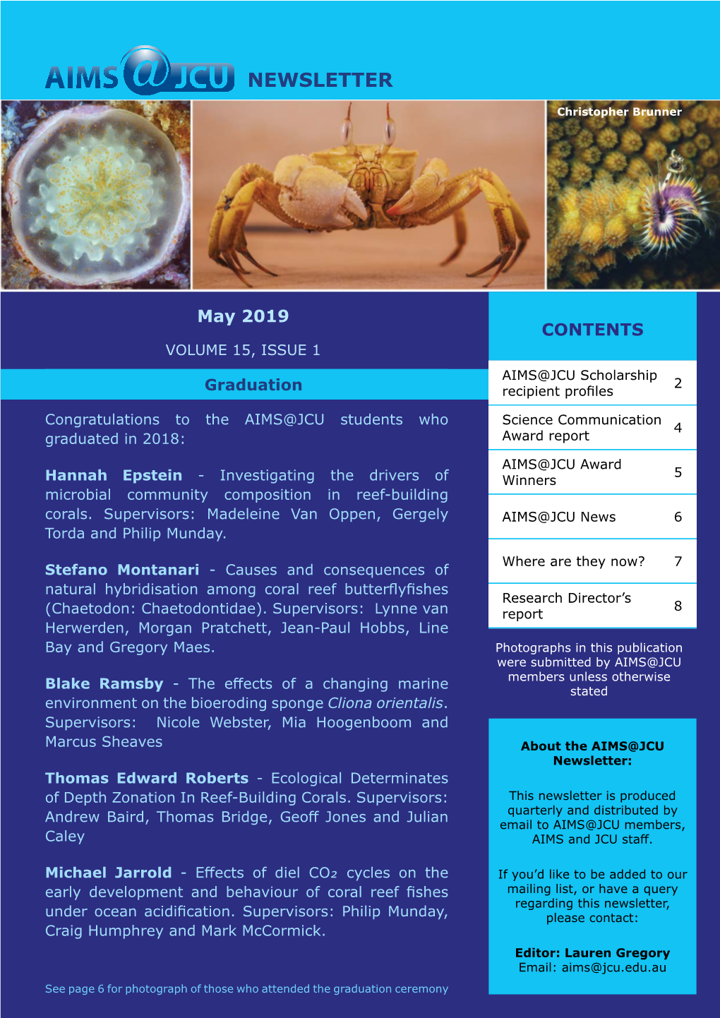 Newsletter, Vol.15 No. 1, July 2019.Indd