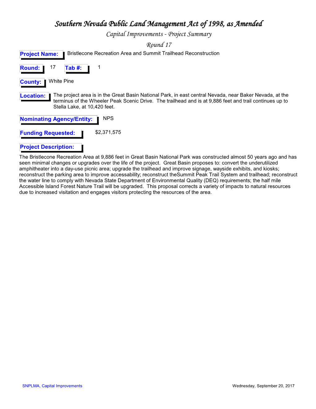 Southern Nevada Public Land Management Act of 1998, As Amended