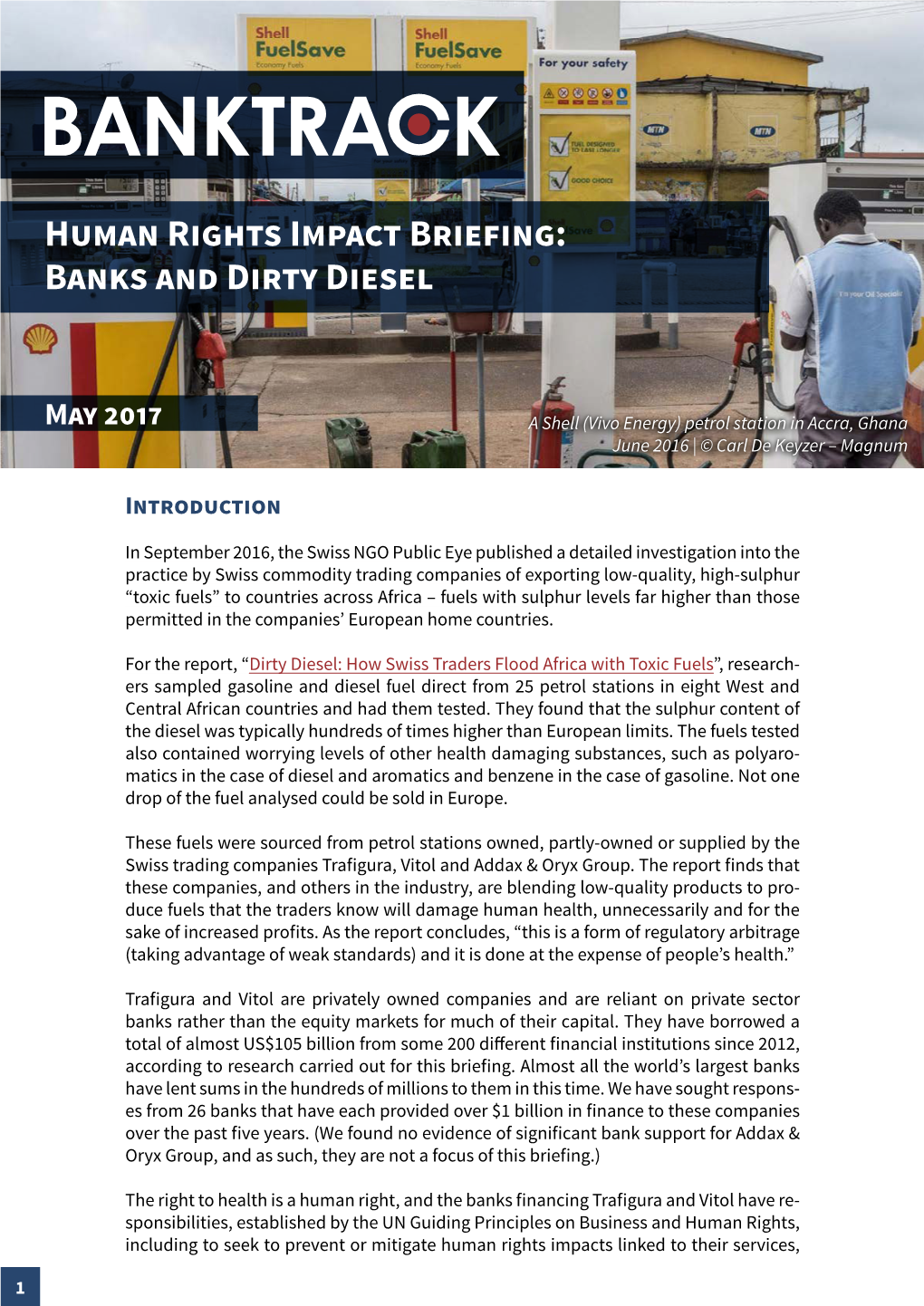 Human Rights Impact Briefing: Banks and Dirty Diesel