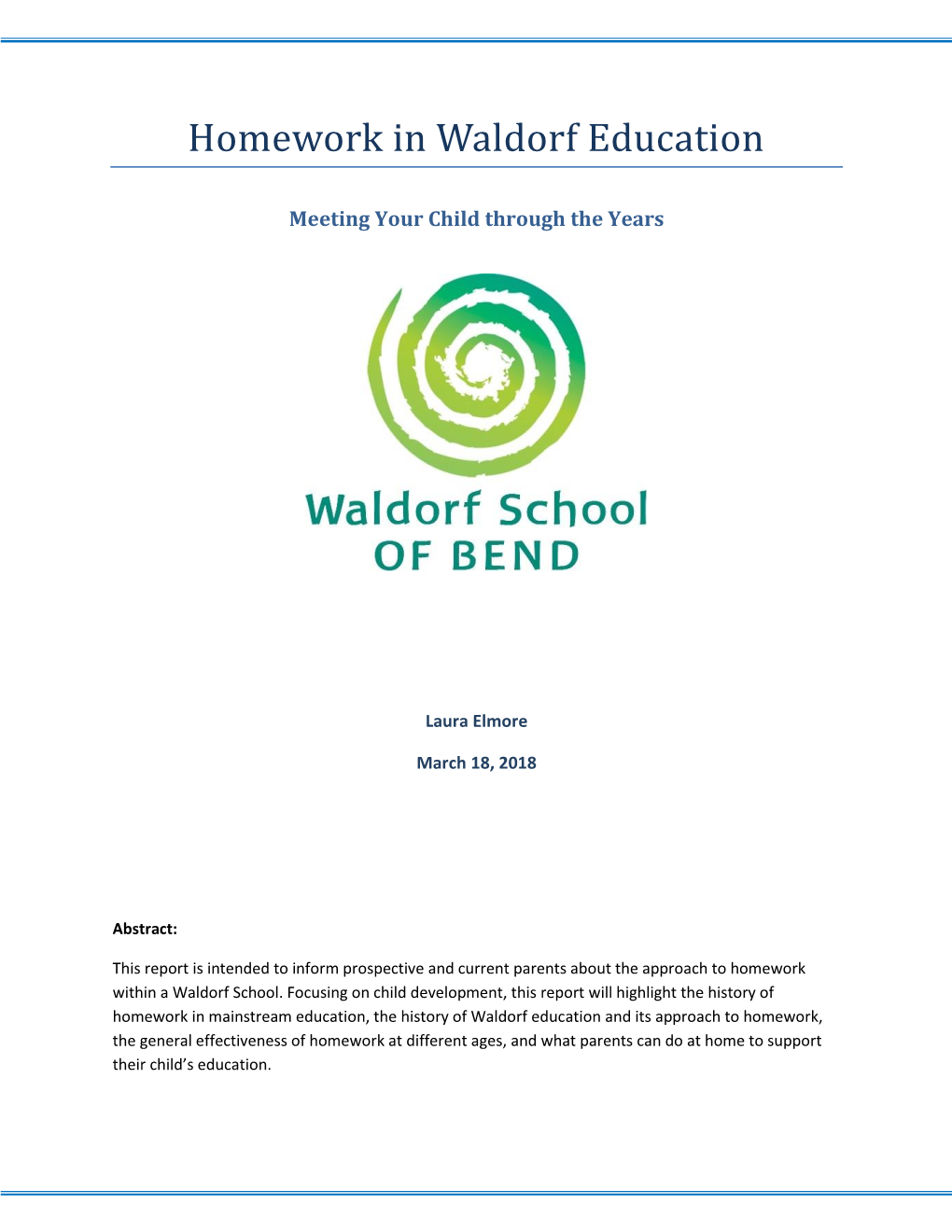 Homework in Waldorf Education