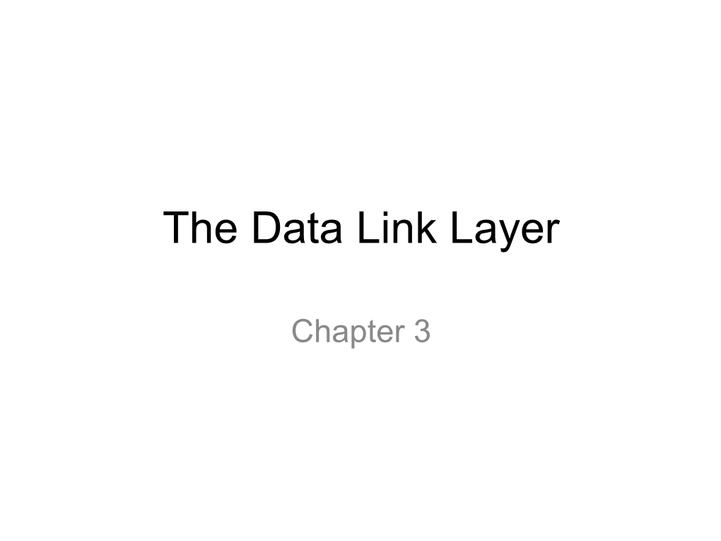 Computer Network the Data Link Layer