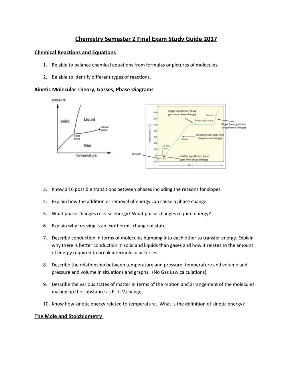 Chemistry Final Exam Study Guide June 2015