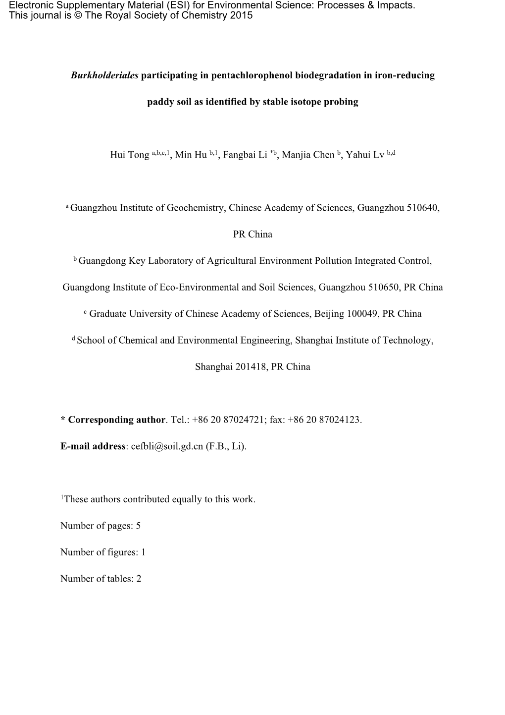 Burkholderiales Participating in Pentachlorophenol Biodegradation in Iron-Reducing