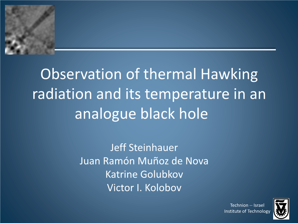 Observation of Thermal Hawking Radiation and Its Temperature in an Analogue Black Hole