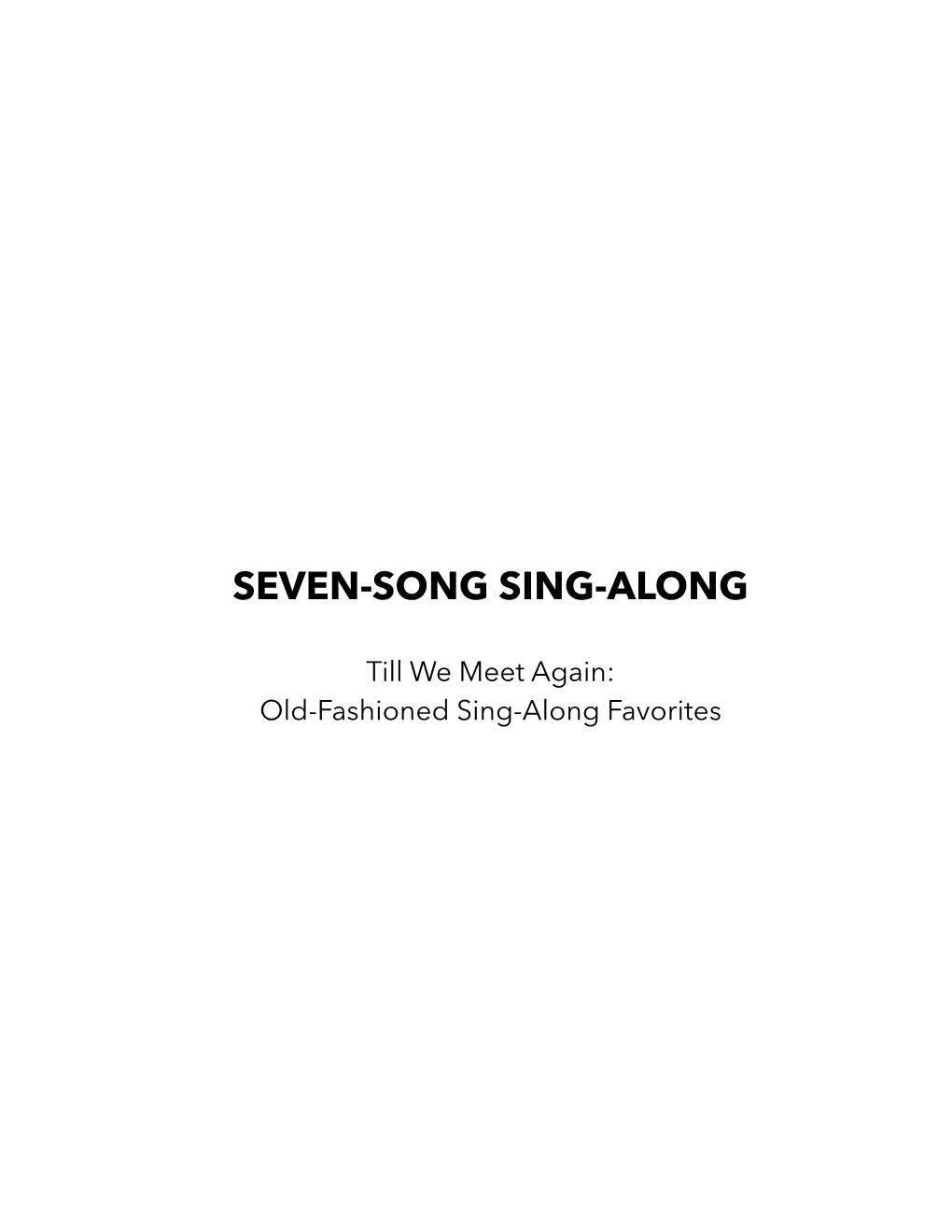 Sing-Along Words for Old-Fashioned Songs