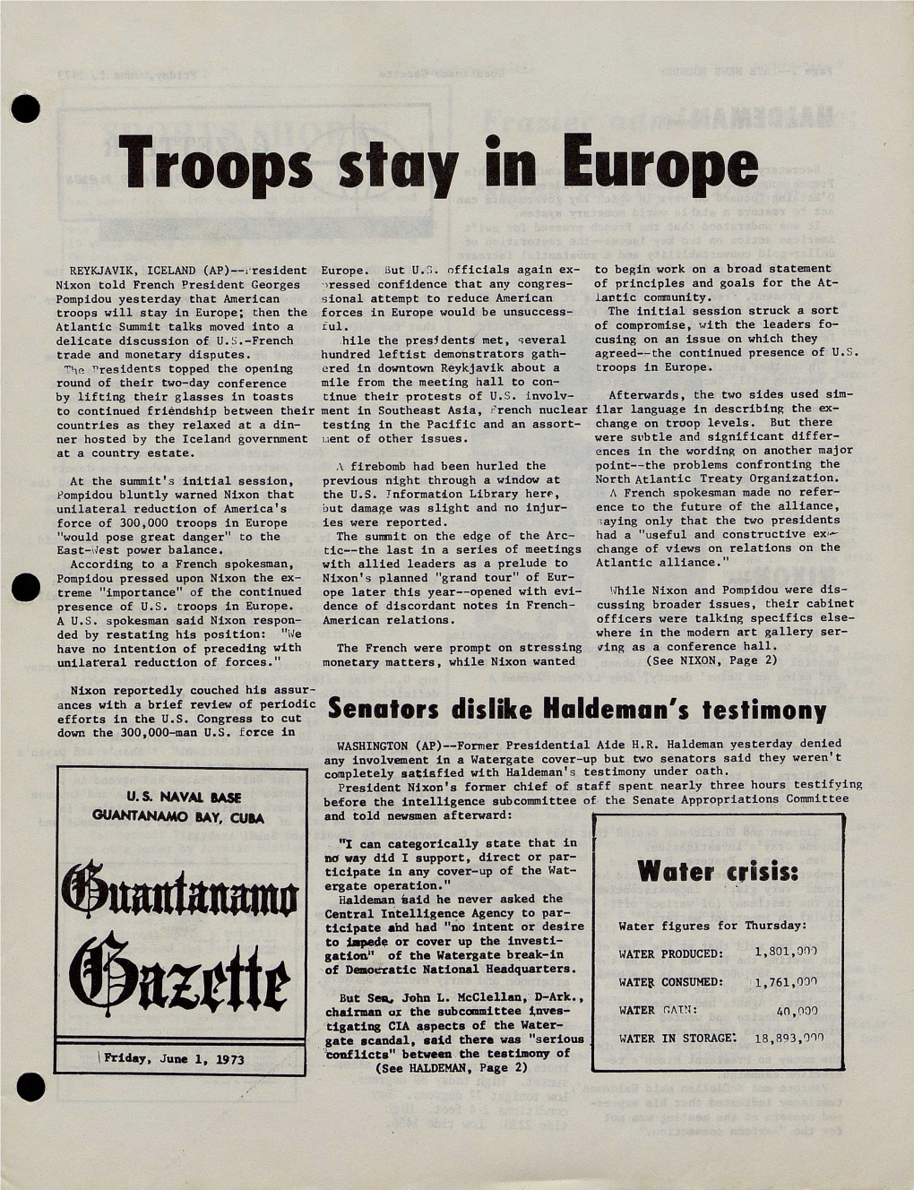 Troops Stay in Europe