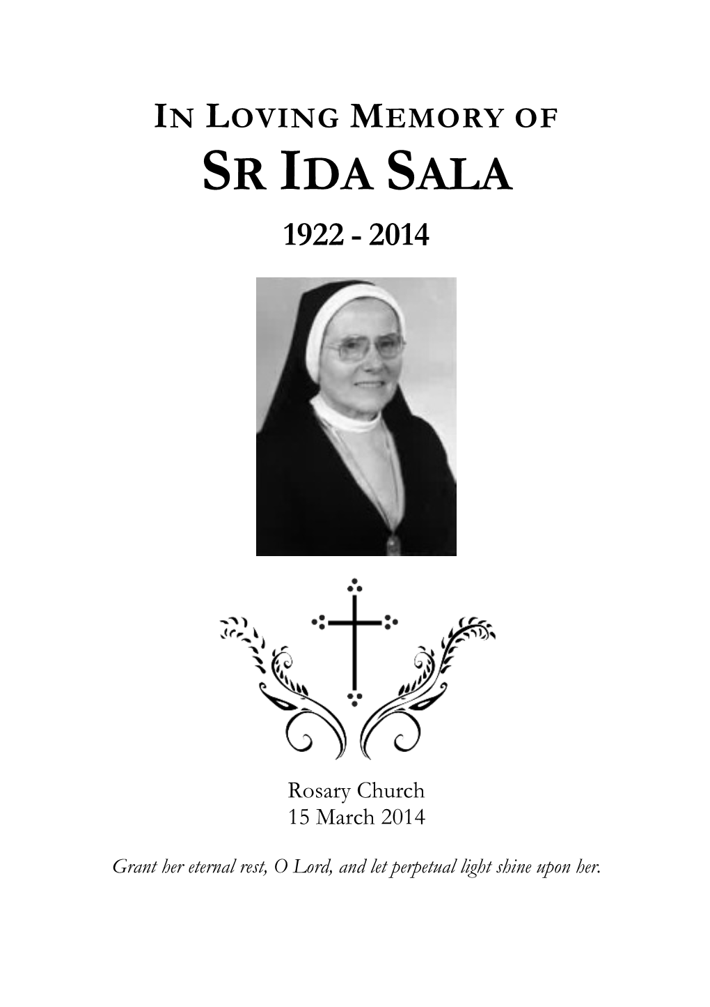 In Loving Memory of Sr Ida Sala