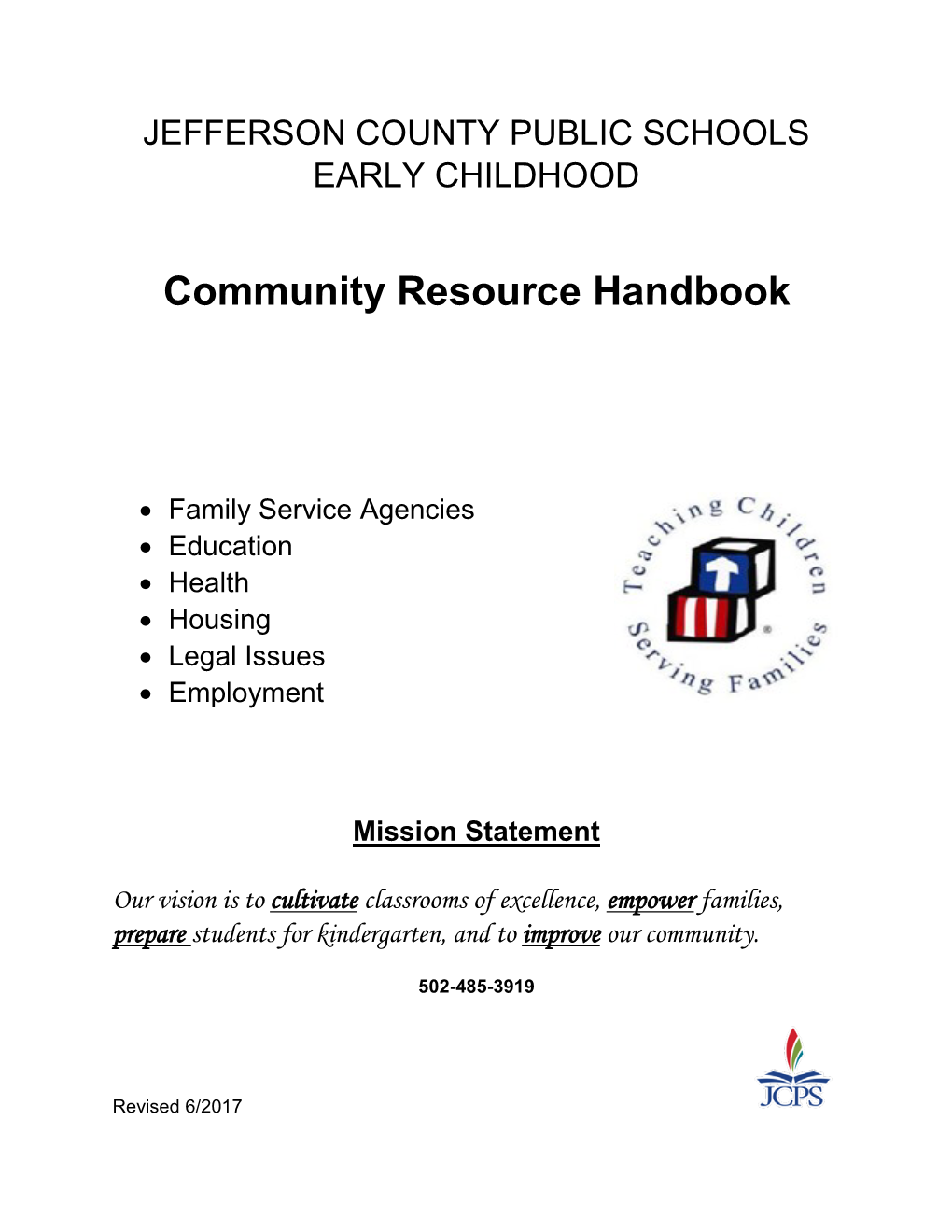 Community Resource Handbook