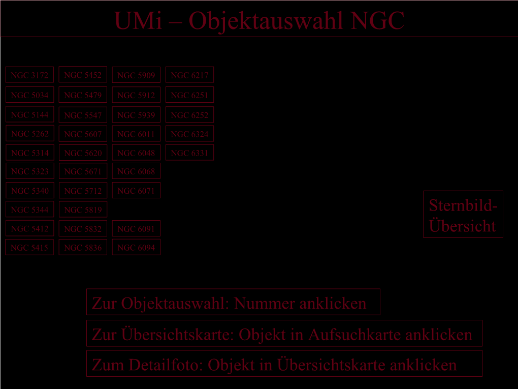 Objektauswahl NGC