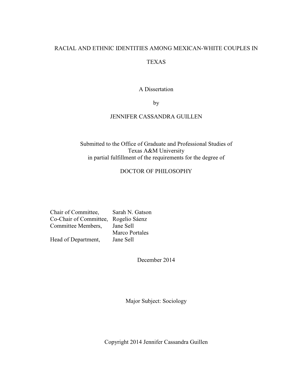 Racial and Ethnic Identities Among Mexican-White Couples In