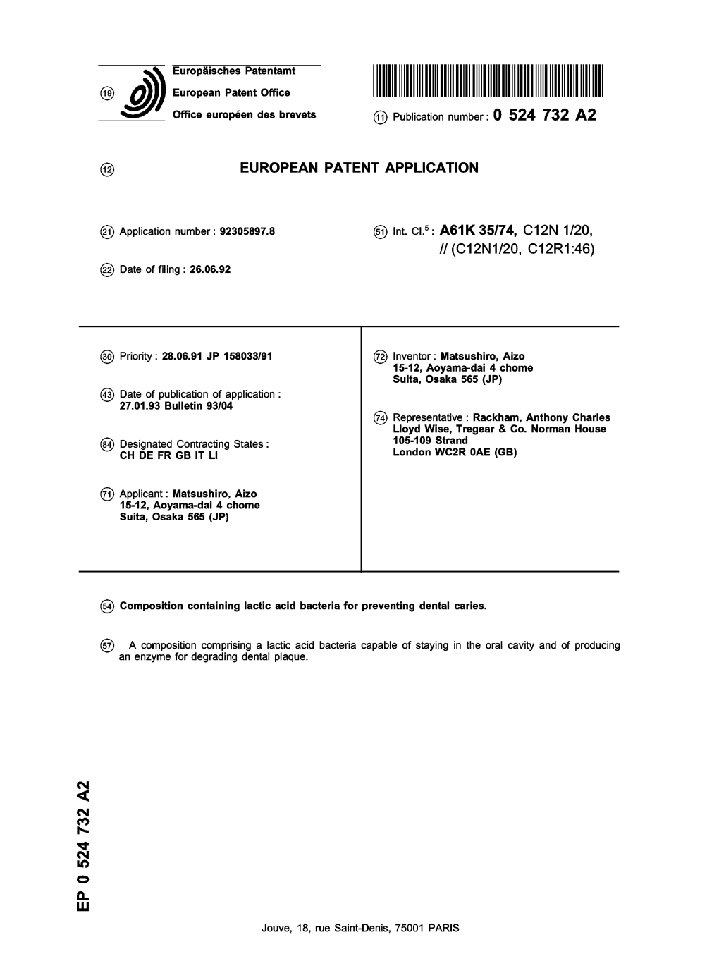 Composition Containing Lactic Acid Bacteria for Preventing Dental Caries