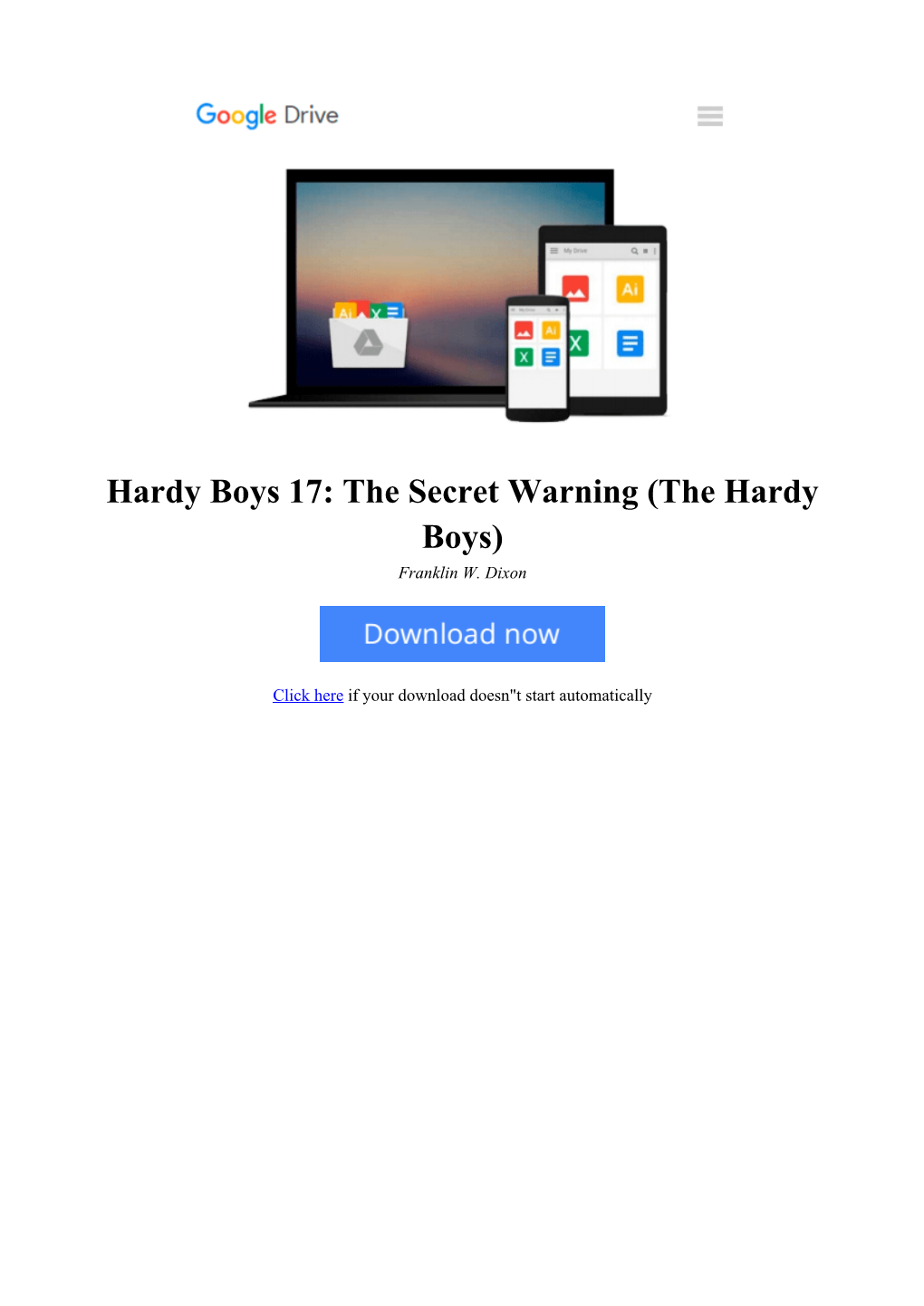 [F2DW]⋙ Hardy Boys 17: the Secret Warning (The Hardy Boys) By