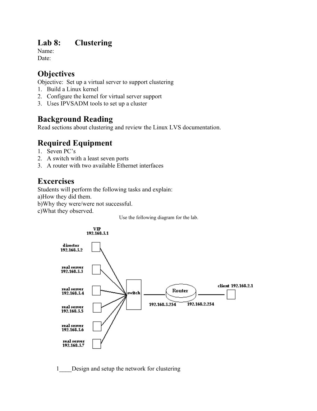 Objective: Set up a Virtual Server to Support Clustering