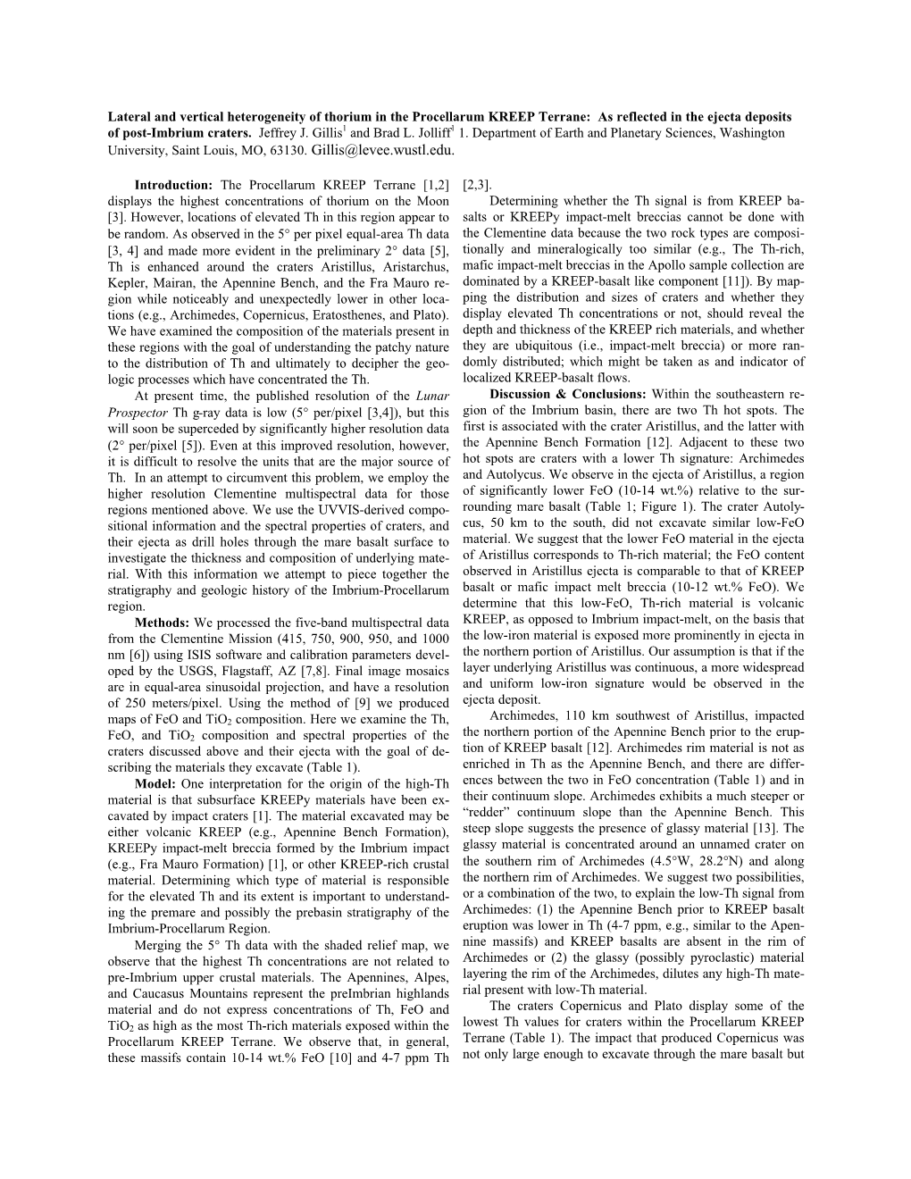 Lateral and Vertical Heterogeneity of Thorium in the Procellarum KREEP Terrane: As Reflected in the Ejecta Deposits of Post-Imbrium Craters