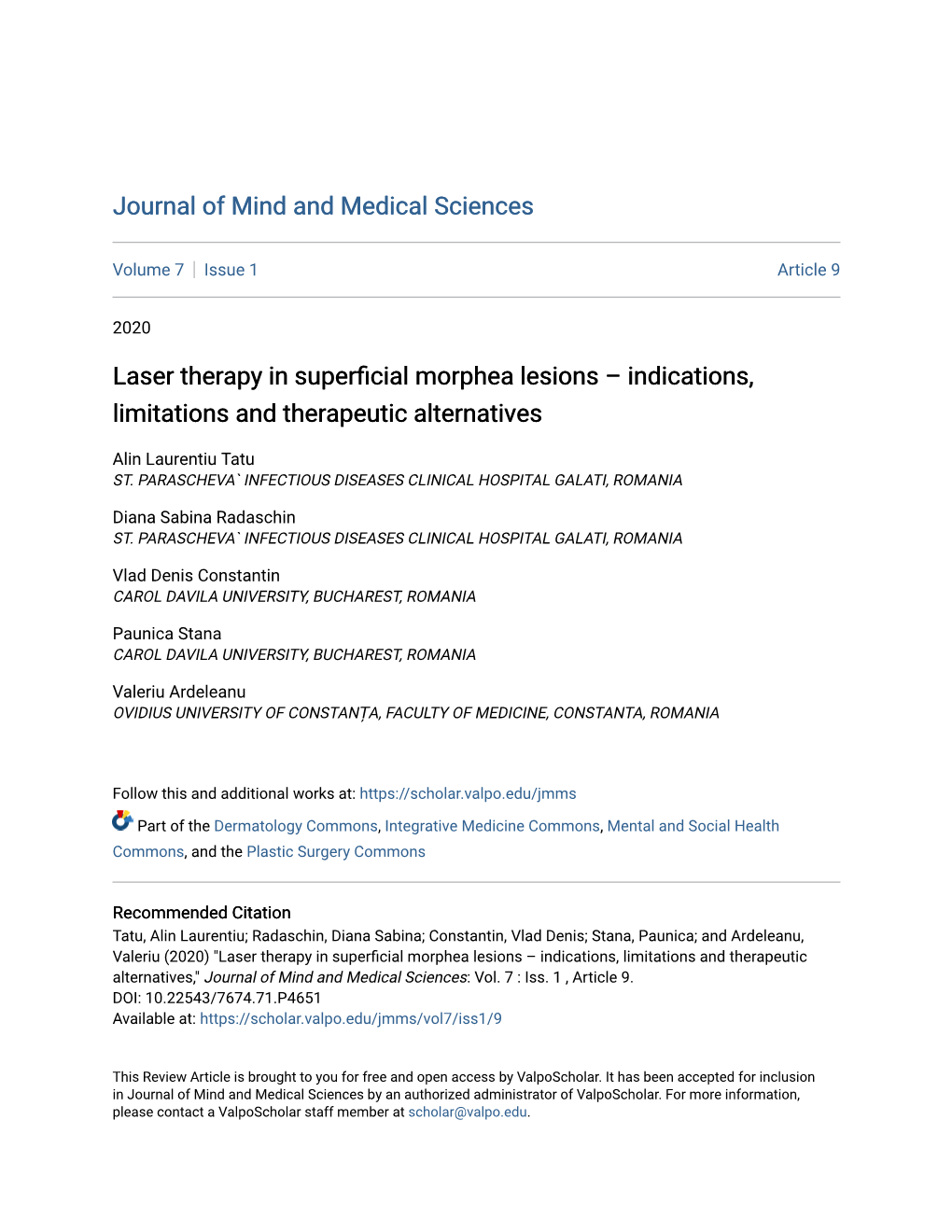 Laser Therapy in Superficial Morphea Lesions – Indications, Limitations and Therapeutic Alternatives