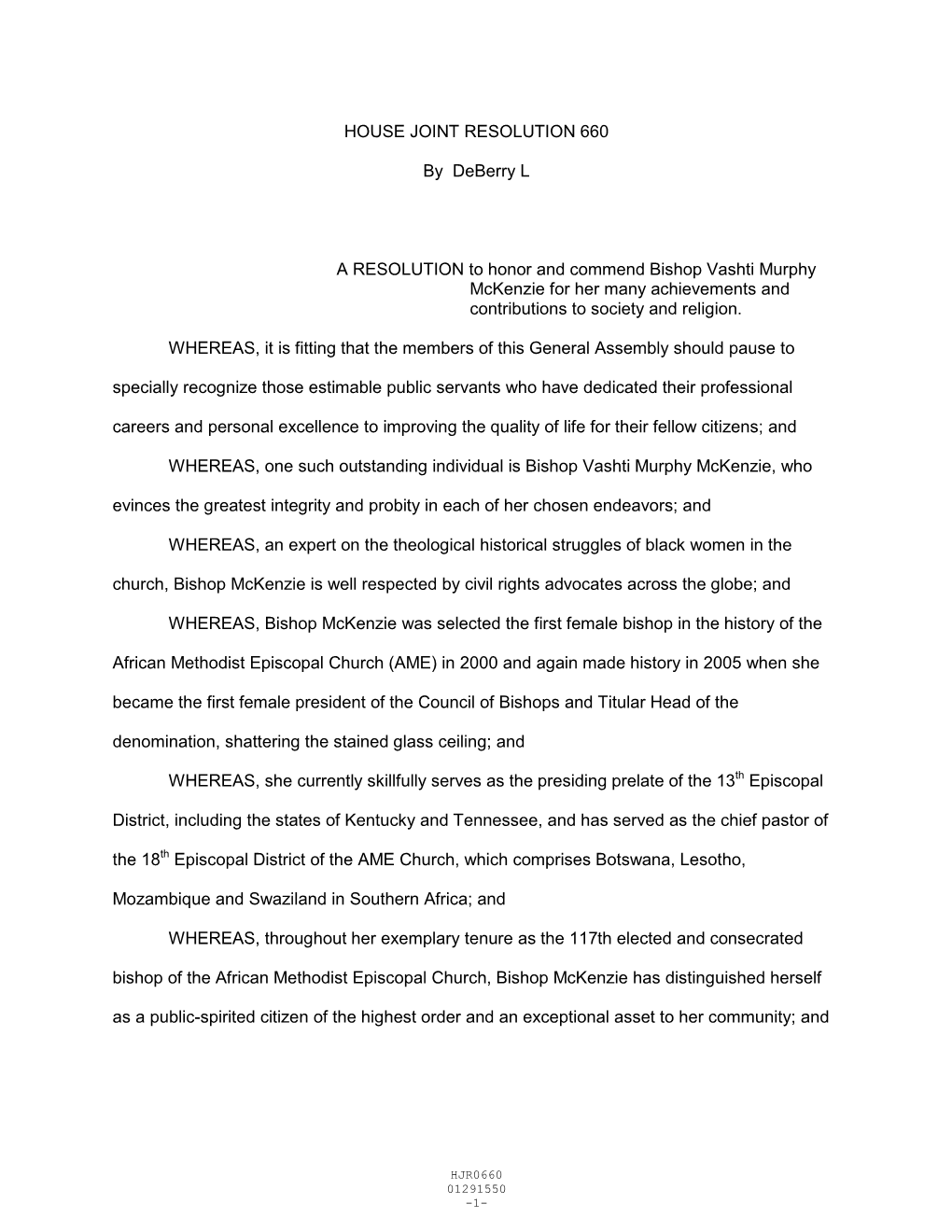 House Joint Resolution 660