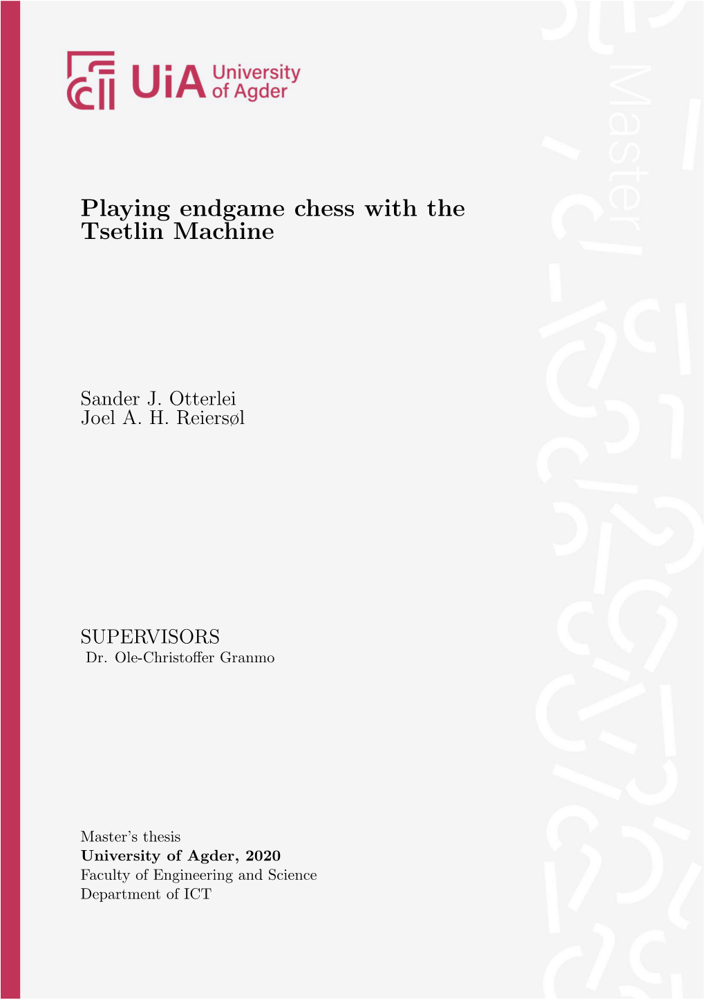 Playing Endgame Chess with the Tsetlin Machine