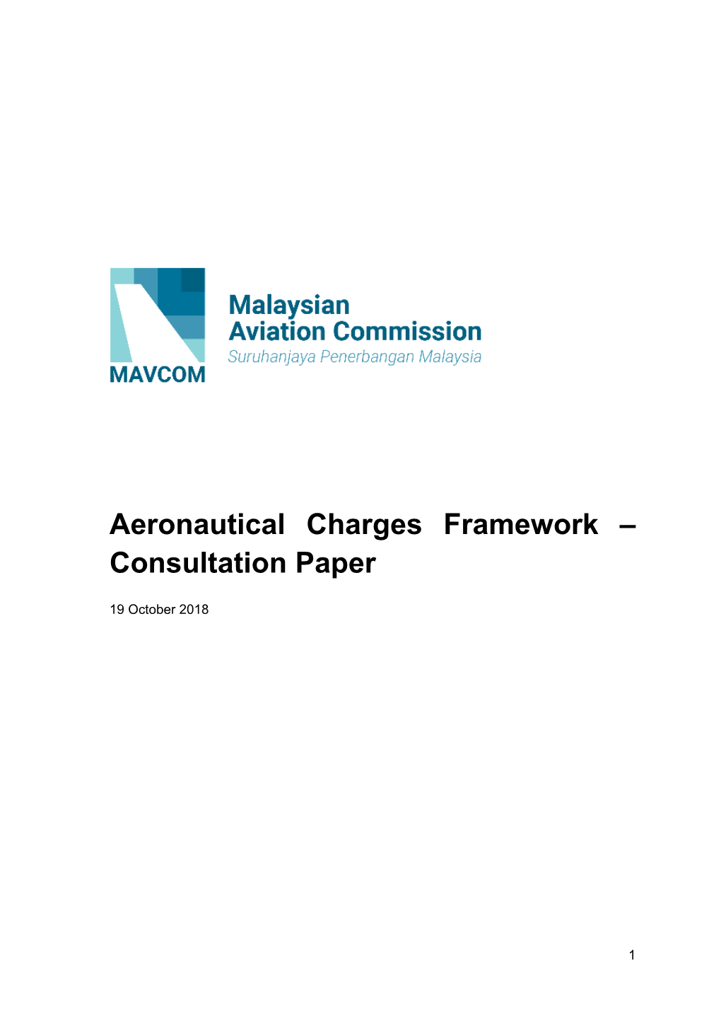 Consultation Paper on Aeronautical Charges Framework