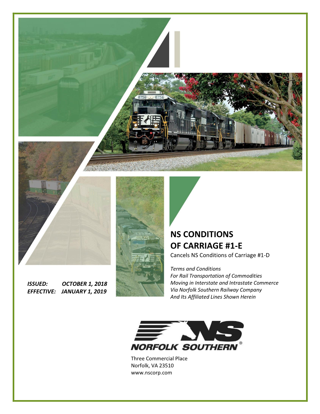 NS CONDITIONS of CARRIAGE #1-E Cancels NS Conditions of Carriage #1-D