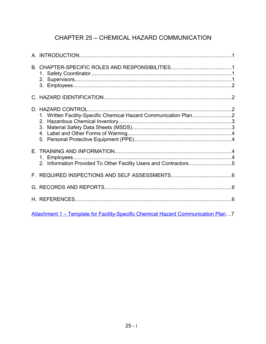 Ch 25 Chemical Hazard Communication