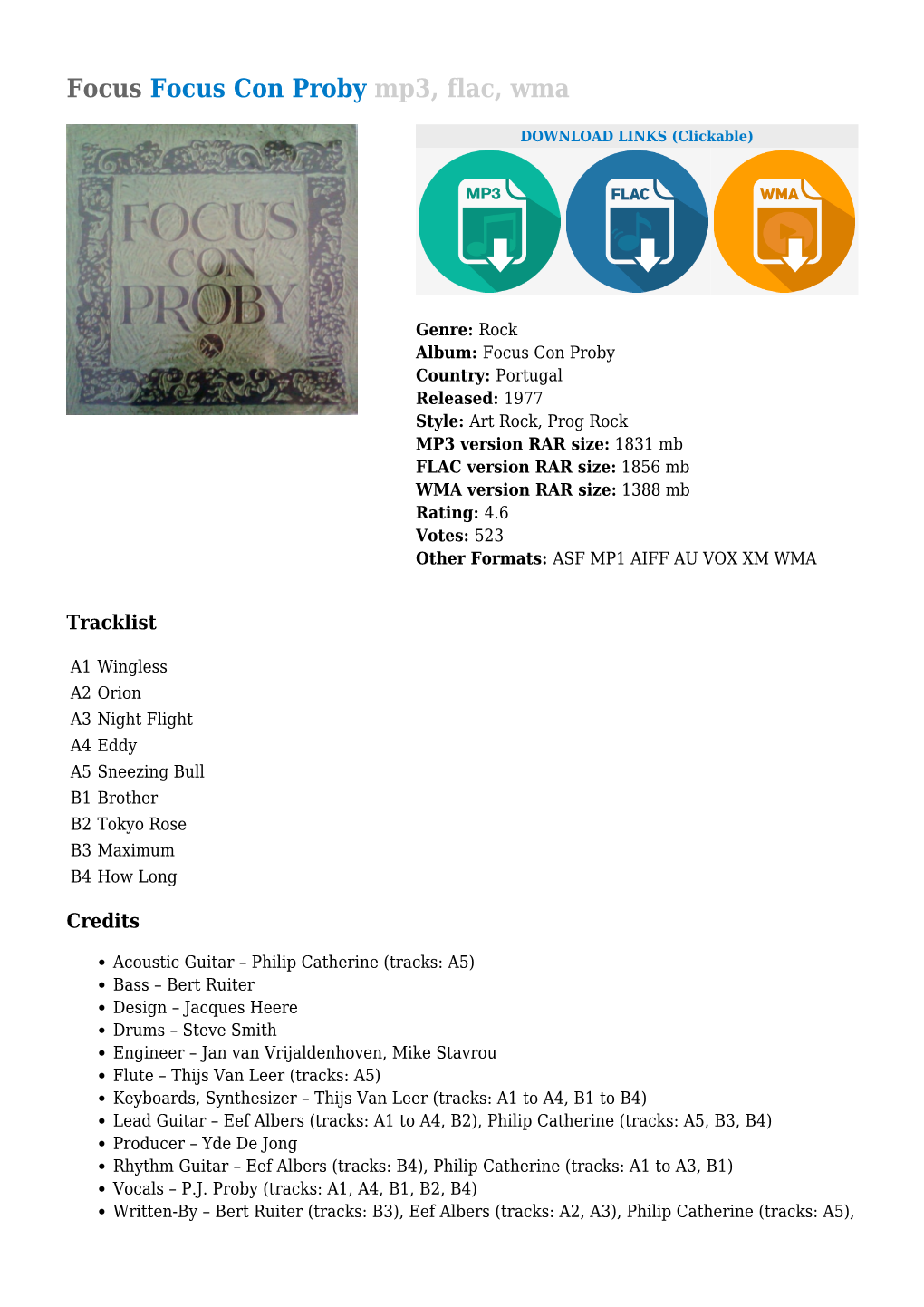 Focus Focus Con Proby Mp3, Flac, Wma